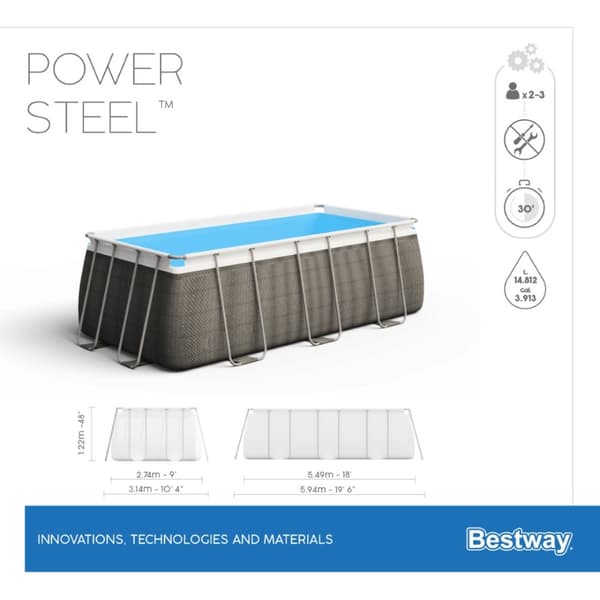 Bestway  Power Steel Rektangulär pool 549 x 274 x 122 cm Specialutgåva