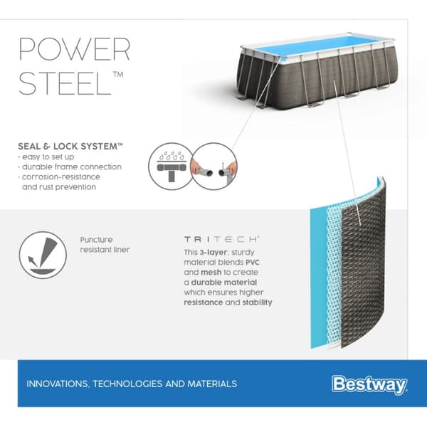 Bestway  Power Steel Rektangulär pool 549 x 274 x 122 cm Specialutgåva