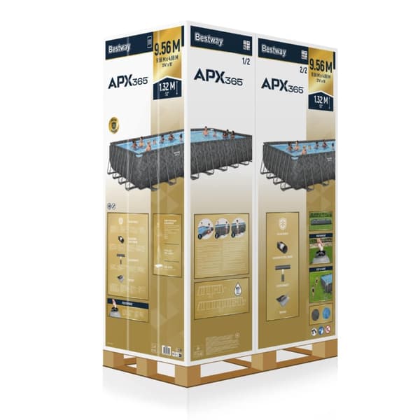 Bestway APX 365 Rektangulär pool 956 x 488 x 132 cm