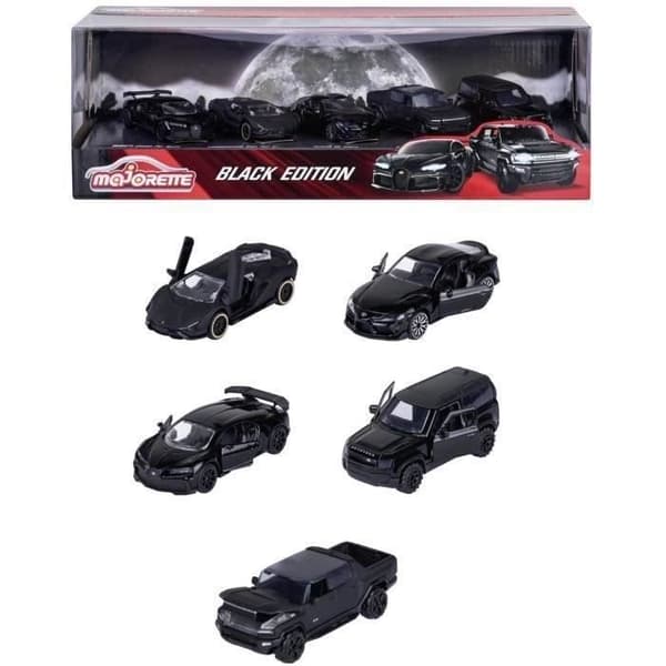 MAJORETTE - Presentförpackning - Black Edition 5-delars presentförpackning - Samlarfordon