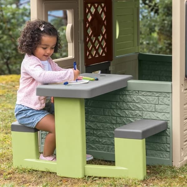 Smoby Life - Picknickbord anpassningsbart till Smoby-hus - 2 bänkar