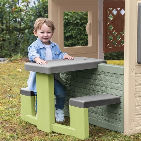 Smoby Life - Picknickbord anpassningsbart till Smoby-hus - 2 bänkar