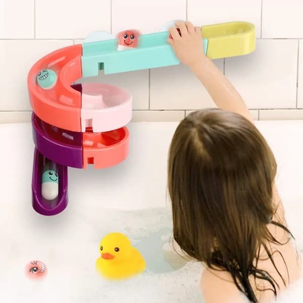 Spil Bath Legetøj Track Slide Duck Sæt 44 elementer