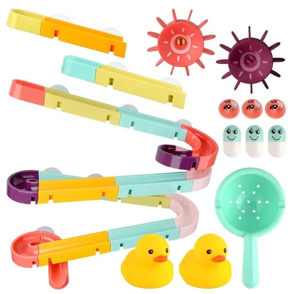 Spel Bath Toy Track Slide Duck Set 44 Elements