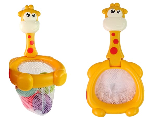 Kylpylelu Mini koripallokirahvi kumipallot