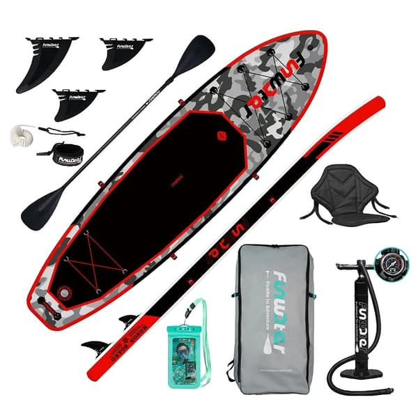 Uppblåsbar Stand Up Paddle Board, 10,8 fot lång, 33 tum bred,Funwater SUPFW10B