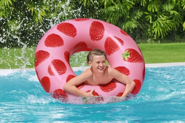 Oppustelig svømmering duftende 119 cm Raspberries Bestway