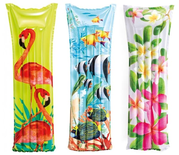 Uppblåsbar strandmadrass 183x69cm Intex tryck