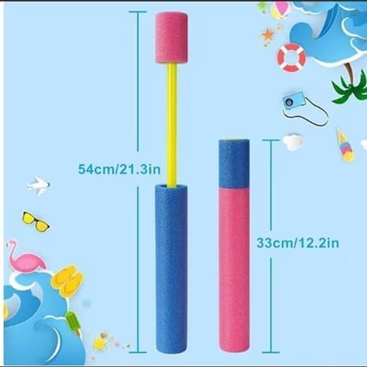 Lollanda Vandpistol 33 cm, Vandpistol - Farverigt skumlegetøj til børn, 8/16 stk, til Sommer, Strand & Pool
