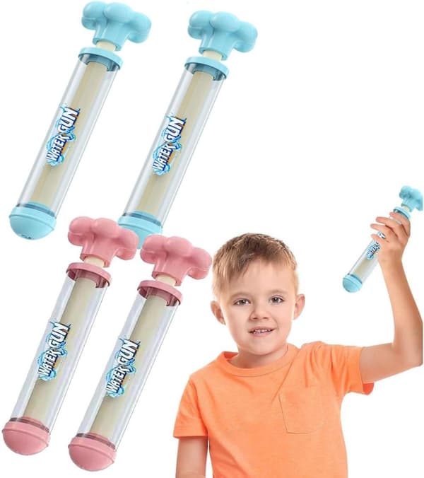 Moorle 4-Pack Vattenpistoler med Fyrverkeri-Spray, Vattengevär / Vattenpistol för Sommar, Strand & Pool - Sommarleksak