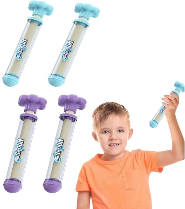 Moorle 4-Pack Vattenpistoler med Fyrverkeri-Spray, Vattengevär / Vattenpistol för Sommar, Strand & Pool - Sommarleksak