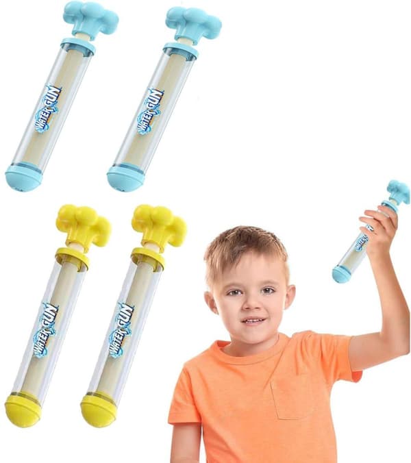 Moorle 4-Pack Vattenpistoler med Fyrverkeri-Spray, Vattengevär / Vattenpistol för Sommar, Strand & Pool - Sommarleksak