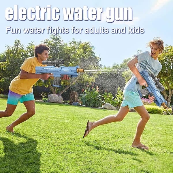 Lollanda Elektrisk Vattenpistol 450 cc, Batteridriven Vattenblaster, Automatisk Påfyllning - 9 m Räckvidd för Sommar, Strand & Pool