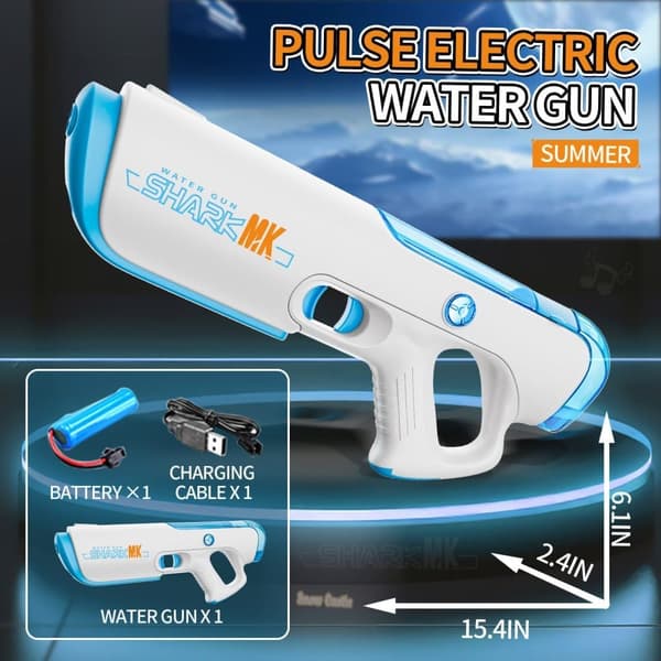 Lollanda Elektrisk Vandpistol, Automatiske Super High Sprøjtepistoler – Kraftfuld, Batteridrevet Vandblaster, Sommerleg, Strand & Pool