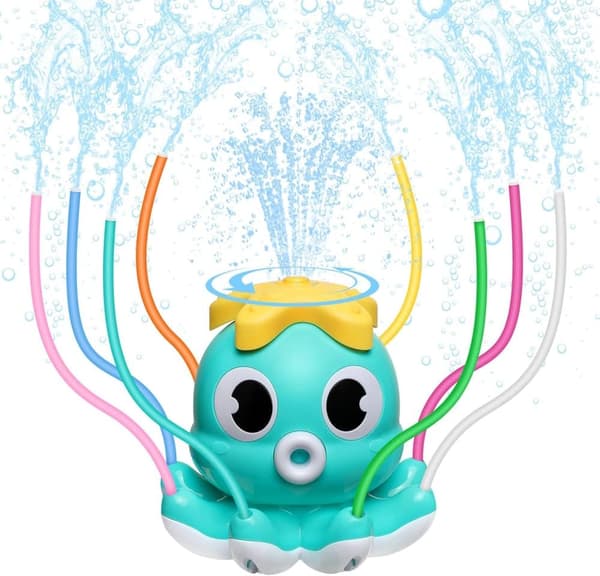 Lollanda Sprinkler til Børn, Vandsprinkler til børn, Vandsprinkler og Spraylegetøj - Sprinkler, Blæksprutte, Rød/Blå
