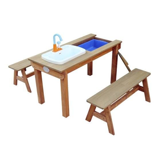Axi - Picnicbord - Dennis Med Parasol Og Vask - Brun