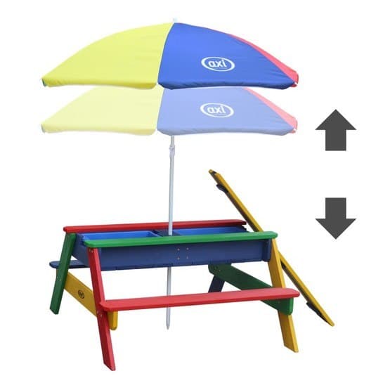 Axi - Sand/Vand Legebord Nick - Regnbue - Parasol Regnbue