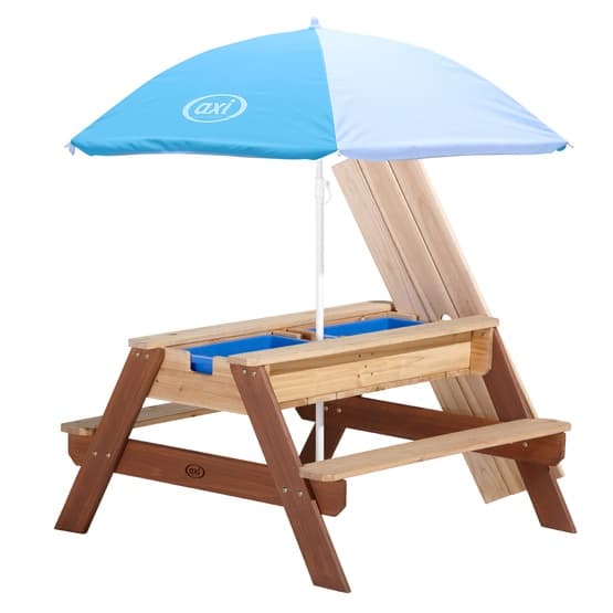 Axi - Sand/Vand Legebord Nick - Brun Med Parasol