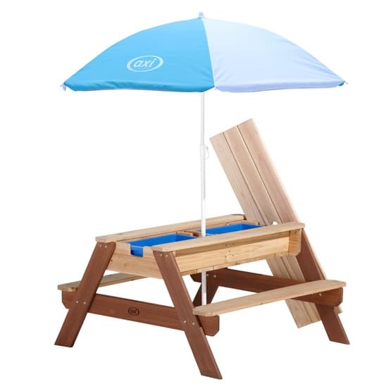Axi - Sand/Vand Legebord Nick - Brun Med Parasol