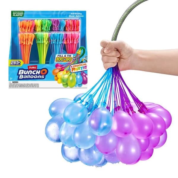 Vesipallot - ZURU BUNCHO -ilmapallot - Trooppiset juhlat - 265 ilmapalloa - Automaattinen suljin - Valmis 60 sekunnissa