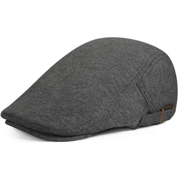 Baskerkeps för män Justerbar Platt Vintage Lvy Hatt-mörkgrå