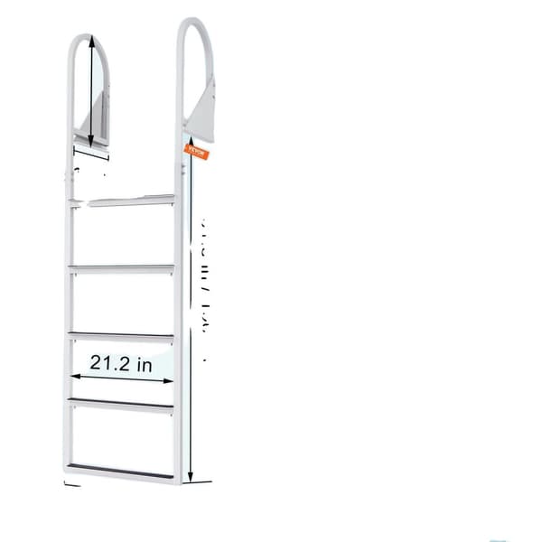 Båtstege, Fällbar Design, Gummimatta, 5 steg 5 Steps