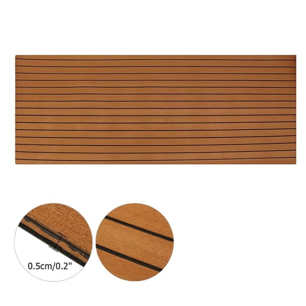 Självhäftande EVA-skum båtgolv, falsk teakdesign, 2400mm längd, flera storlekar,Brun Svart 2400x900