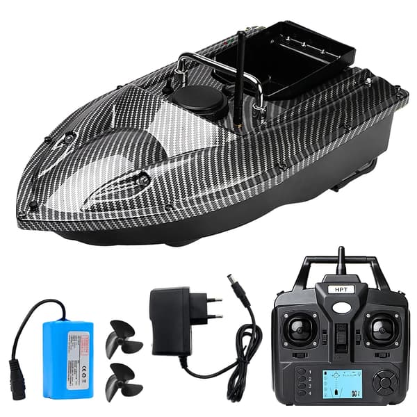 GPS Fiskebait Båd, 400-500m Kontrolområde, 1,5kg Belastningsevne,Sort