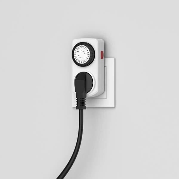 Kompakt mekanisk timer - GAO - 3680W programmerer - 16A - 96 tænd/sluk-cyklusser/dag - Hvid