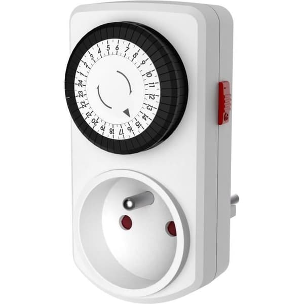 Kompakt mekanisk timer - GAO - 3680W programmerer - 16A - 96 tænd/sluk-cyklusser/dag - Hvid