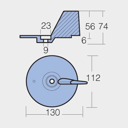 Zinkanod Tecnoseal 41107-ZW1-B01-ZA, till utombordare, passar till Honda BF75 - BF130