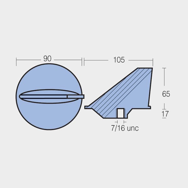 Zinkanod Tecnoseal 31640 / 41107-ZW1-003-ZA, till utombordare/drev, passar Mercury 40-250 hk &amp; Mercruiser Alpha, 7/16", Ø90 mm