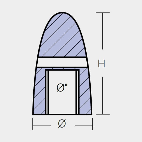 Zinkanod Tecnoseal, för propeller, passar 35/40 mm lång propelleraxel med Ø24 mm gänga