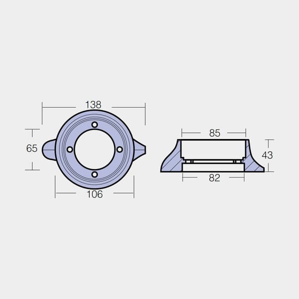 Zinkanod Tecnoseal 875812, för drev, passar Volvo Penta S110