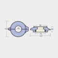 Miniatyrbild 2 av 2: Zinkanod Tecnoseal 358407 / 3888305 / 3586963, för drev, passar Volvo Penta 130S/S-B/SR-A/SR-B &amp; 150S/S-B/SR/SR-B