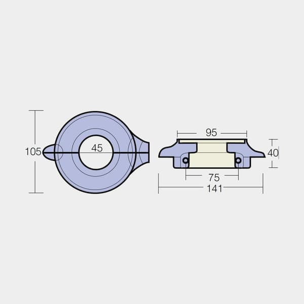 Zinkanod Tecnoseal 358407 / 3888305 / 3586963, för drev, passar Volvo Penta 130S/S-B/SR-A/SR-B &amp; 150S/S-B/SR/SR-B