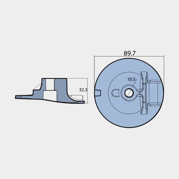 Aluminiumanodkit Tecnoseal 6AW-45619-00, till utombordare, passar Yamaha F/VF/LF 200 - 350 hk