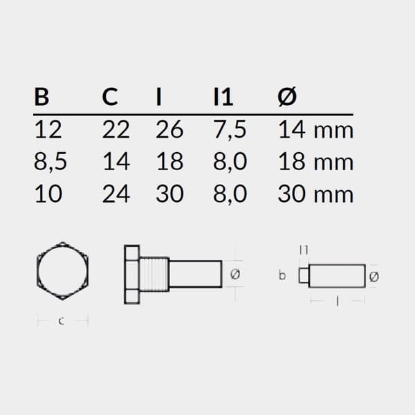 Zinkanod Tecnoseal 90802150 / ED0090802150-S / ED908021505, till inombordsmotor, Lombardini LDW + mutter 1/4" BSP