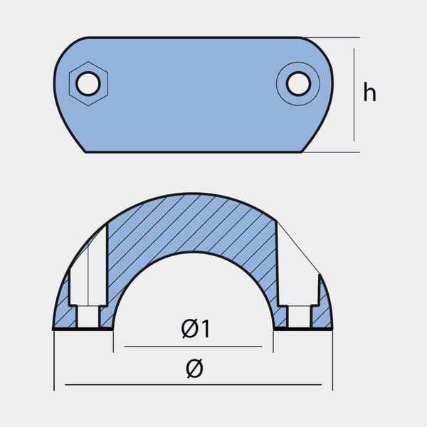 Zinkanod Tecnoseal, till axel, Ø60 mm/Ø110 mm