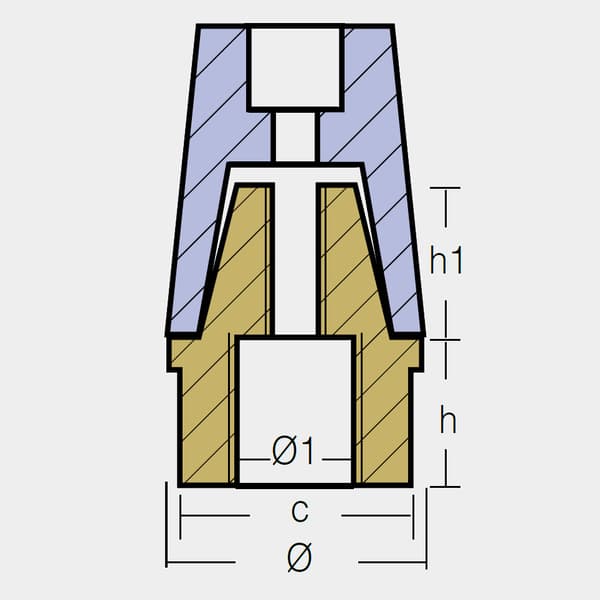 Zinkanod Tecnoseal, för propeller, Ø40 mm x 3 mm/Ø79 mm