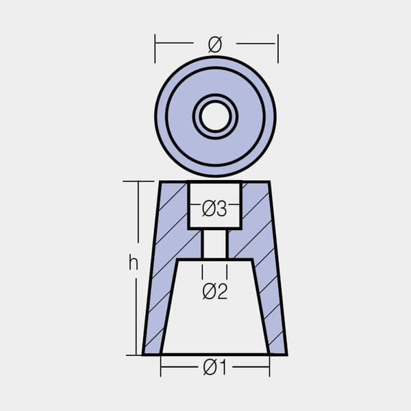 Zinkanod Tecnoseal, för propeller, Ø71/11/22 mm, Ø83 mm