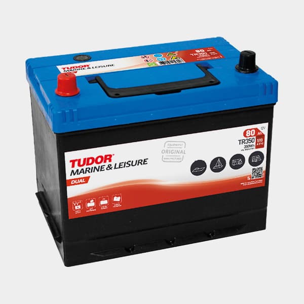 Elmotorpaket Fladen F 38, 320 W, 91 cm justerbar rigglängd, med bly-batteri (80 Ah) + batterilåda + kabelskor