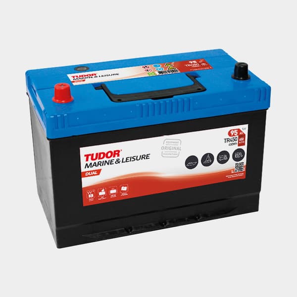 Elmotorpaket Fladen F 38, 320 W, 91 cm justerbar rigglängd, med bly-batteri (80 Ah) + batterilåda + kabelskor