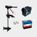 Miniatyrbild 1 av 6: Elmotorpaket Neraus L 32, 312 W, 71 cm justerbar rigglängd, med bly-batteri (80 Ah) + batterilåda + kabelskor