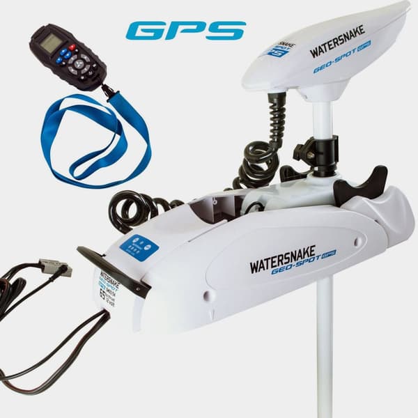 Frontmonterad elmotor (trollingmotor) Watersnake Geo-Spot 65, 66", 420 W, 167 cm justerbar rigglängd, med kontroll, utan batteri
