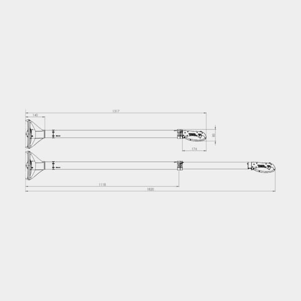 Elmotor båt Temo T450, 450 W, 130 - 170 cm justerbar rigglängd, med integrerat batteri (11.6 Ah, lithium)