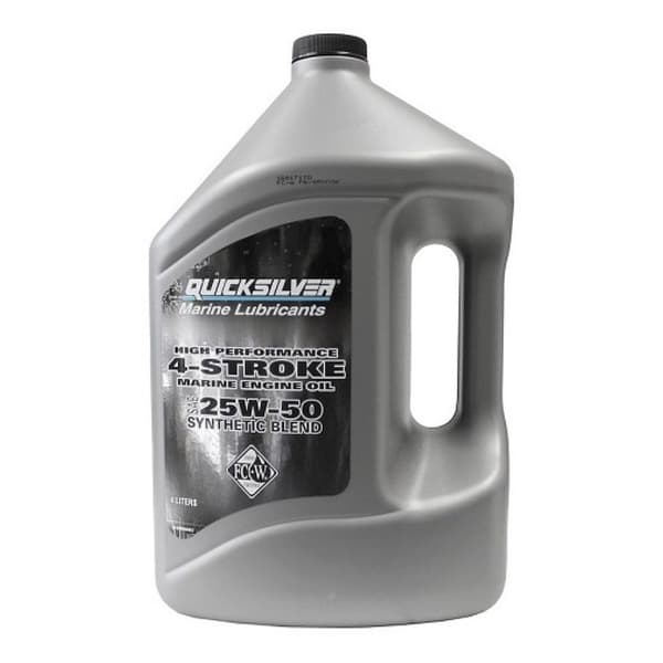 Quicksilver Boats 4 Stroke Fcw 25w50 Synthetic Blend Marine Outboard Oil 4l 3 Units Harmaa