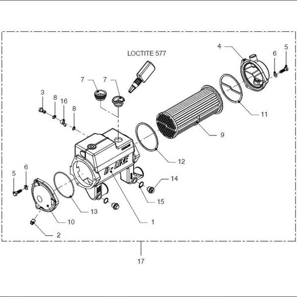 Vetus Omslag Connection Heat Exchanger Vd4/vd6 16-6931 Silver