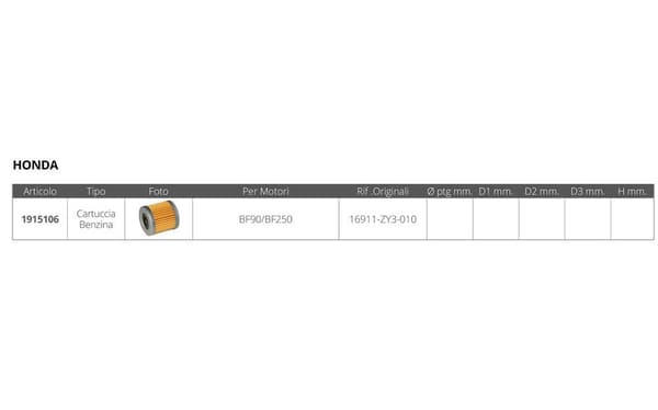 Sierra Bensinfilter Reservdel Honda Guld