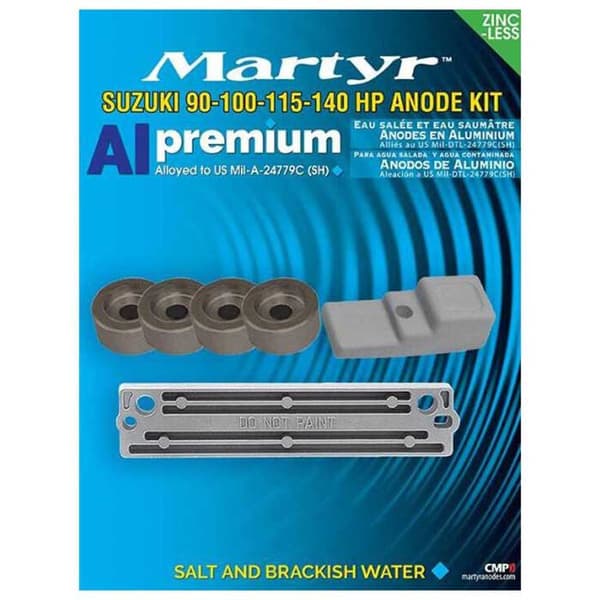 Martyr Anodes Aluminium Anode Sæt Suzuki 90-100-115-140cv Transparent